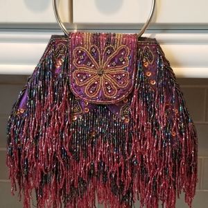 Beaded & jewel studded hand bag